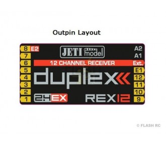 Receptor de 12 canales REX 12 Duplex EX 2.4Ghz Jeti