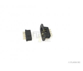 Black MPX socket with 8 pin M/F bracket (1 pair) Muldental