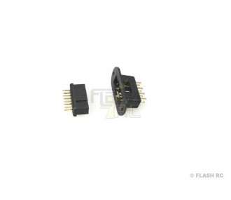 Prise MPX noire avec support 8 pins M/F (1 paire) Muldental