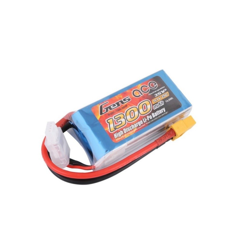 Akku Gens ace lipo 3S 11.1V 1300mAh 25C Steckdose XT60