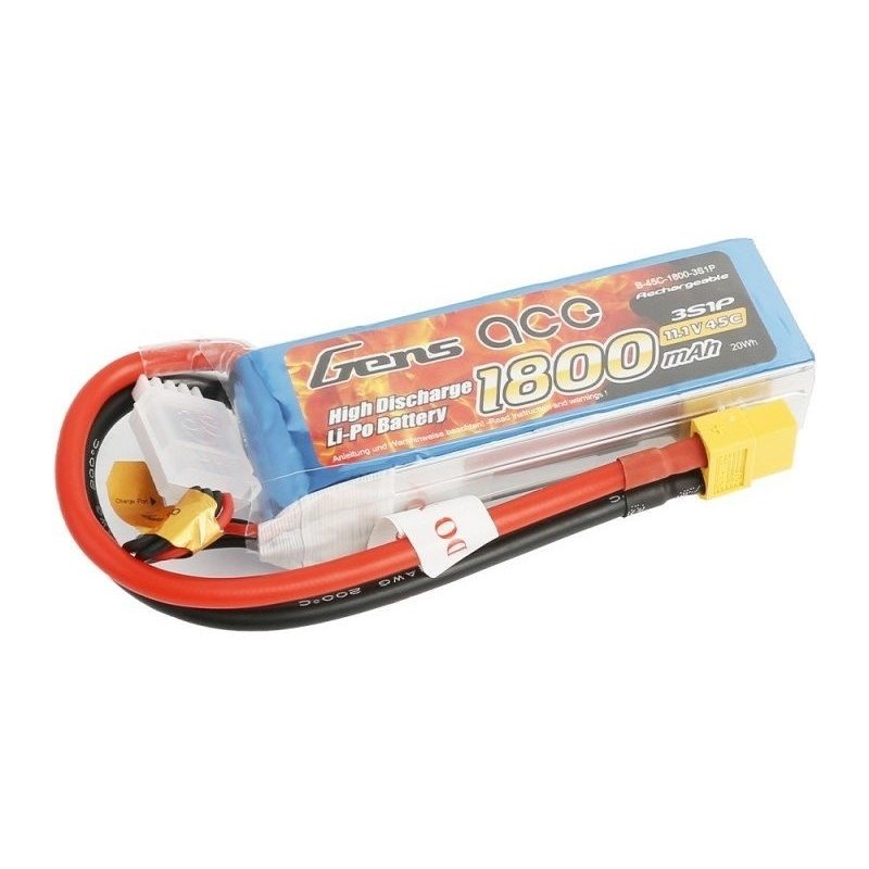 Batteria Gens ace lipo 3S 11.1V 1800mAh 40C Presa XT60