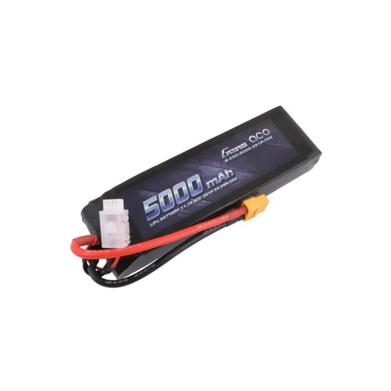 Gens Ace Battery, Lipo 3S 11.1V 5000mAh 50C short size for Traxxas XT60 plug