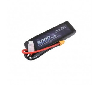 Batería Gens Ace, Lipo 3S 11.1V 5000mAh 50C larga para Traxxas XT60 enchufe