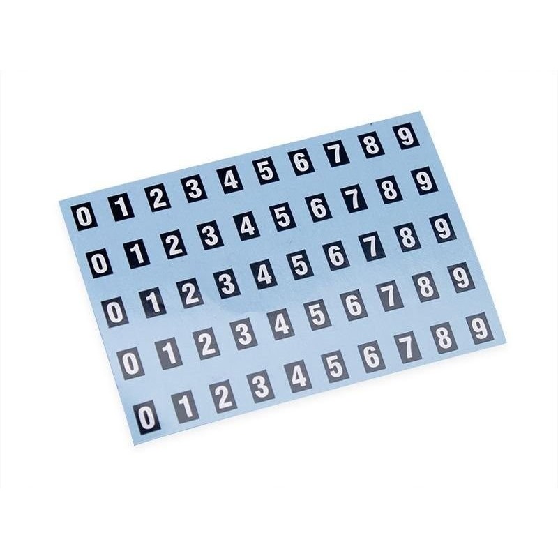 Numeri (adesivi) per identificare i connettori (nero/bianco)