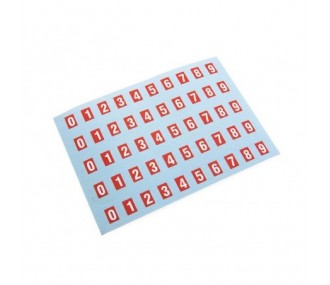 Numbers (stickers) to identify the connectors (red / white)