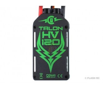 Castle Creations TALON HV 120A 3-12S BEC 10A

This is a product name and technical specification, so the English translation would be the same:

Castle Creations TALON HV 120A 3-12S BEC 10A

If you want an explanation in English:

Castle Creations TALON H