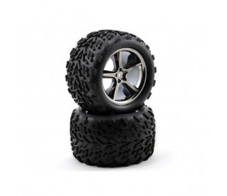 Traxxas GeMini Black Chrome Tires + Rims 1/10th 5374A