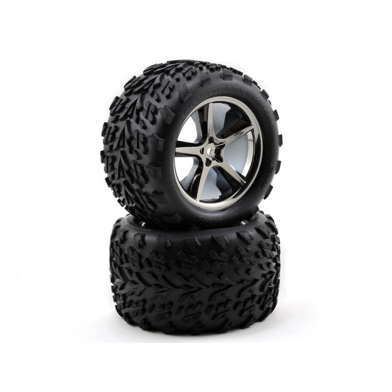 Traxxas GeMini Negro Cromo Neumáticos + Llantas 1/10th 5374A