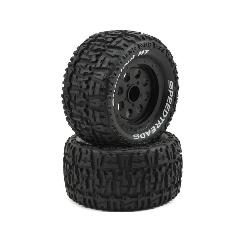 Tires on black rims (2 pcs) 2wd/4wd Ruckus 1/10 ECX