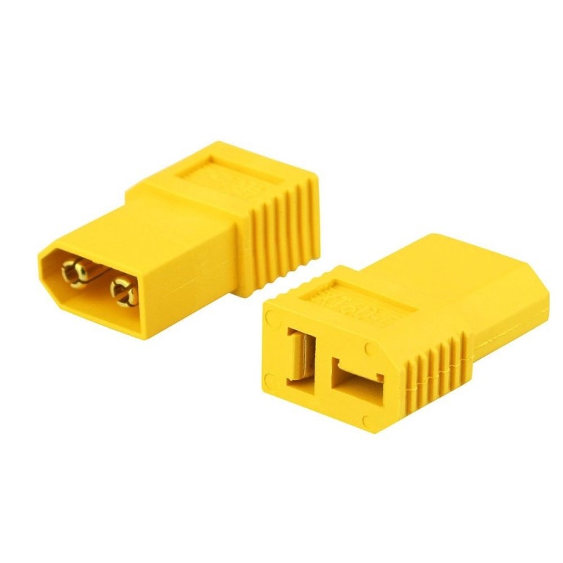 Adapter short yellow XT60-D : XT60 male Deans female