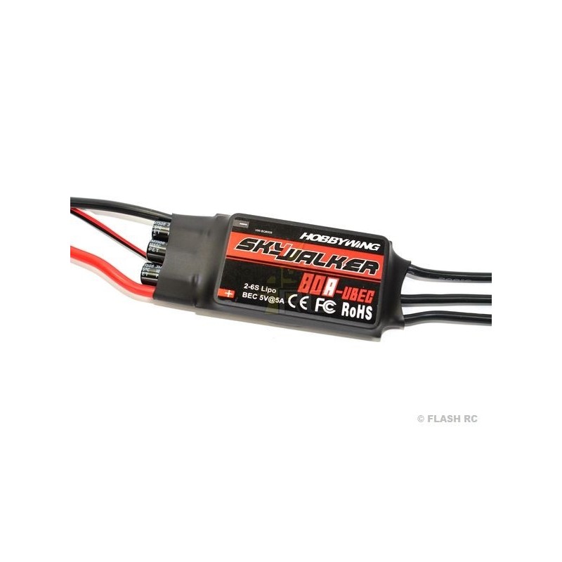 Controleur Brushless 2-6S 80A UBEC SKYWALKER HOBBYWING