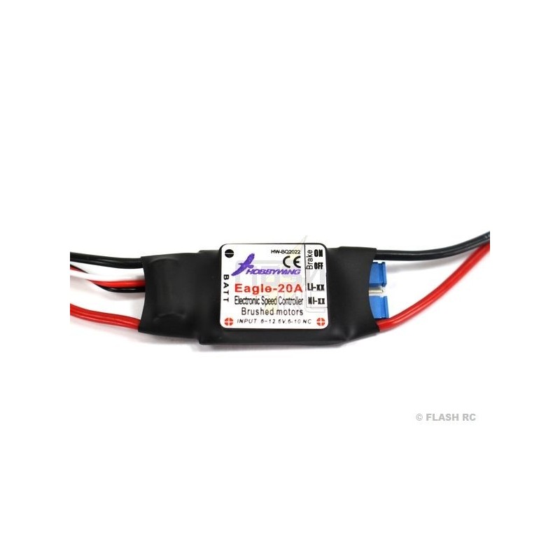 Controlador con escobillas 2-3S 20A BEC EAGLE V1 HOBBYWING