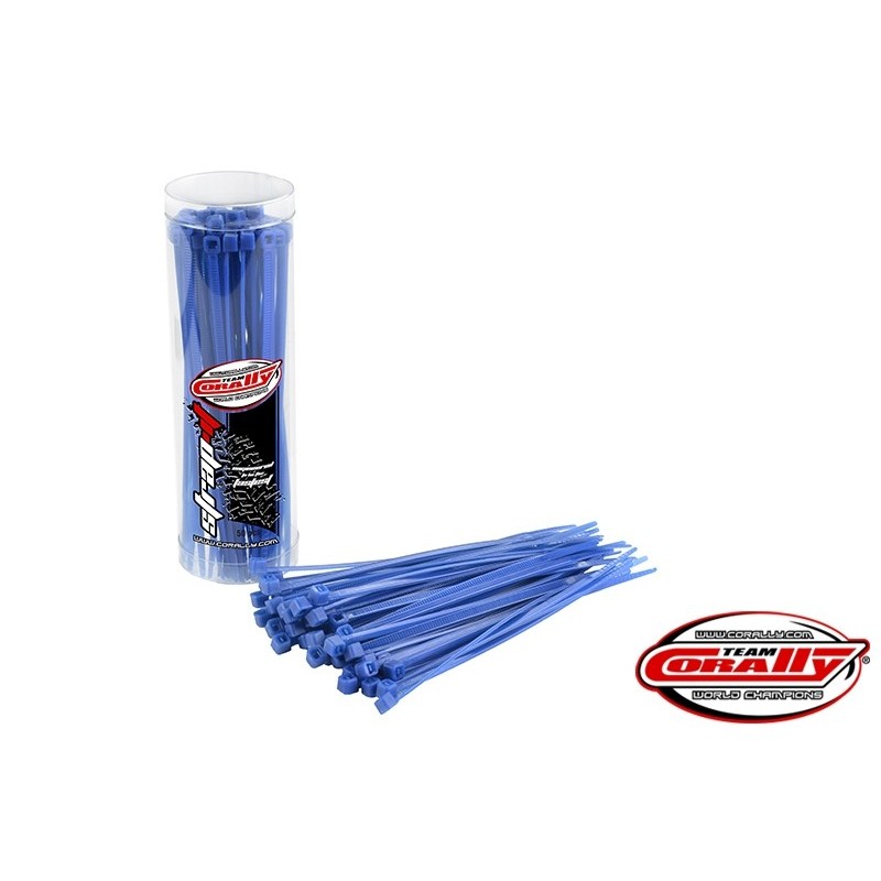 Brida sujetacables Rilsan azul - 2,5x100mm - 50 unidades - Team Corally