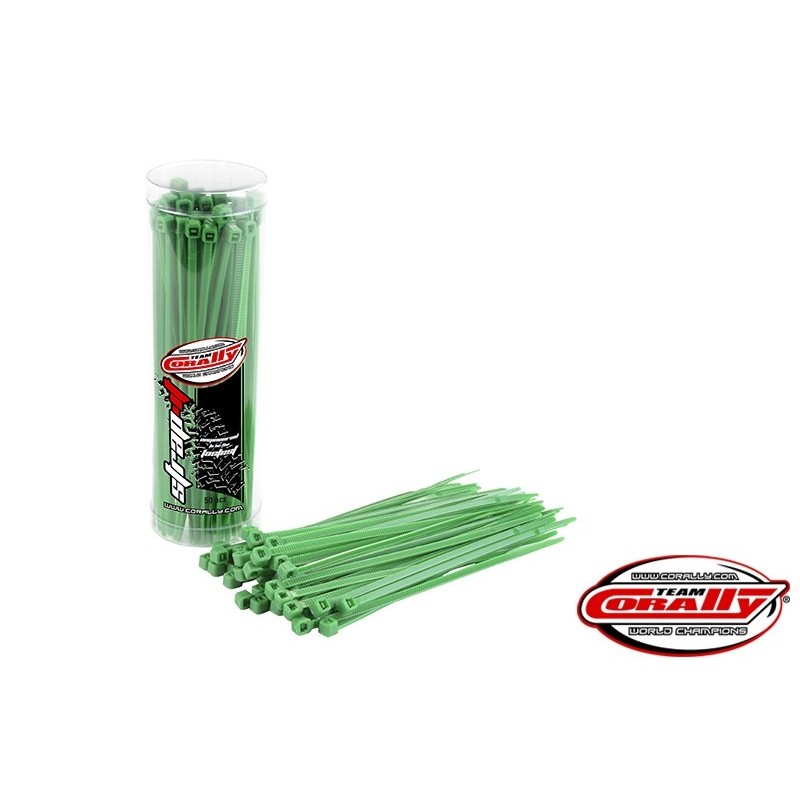 Green Rilsan cable tie - 2,5x100mm - 50 pcs - Team Corally