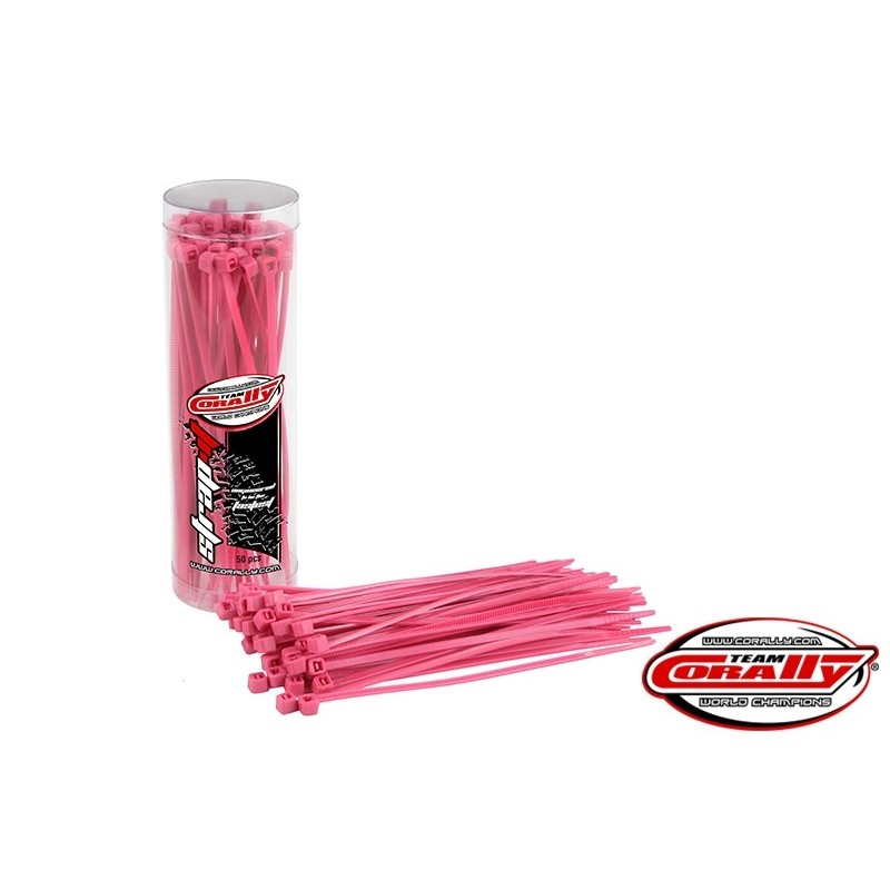 Rilsan cable tie pink - 2,5x100mm - 50 pcs - Team Corally