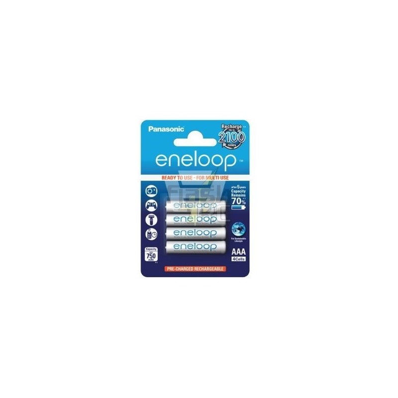 Pack 4 AAA Eneloop 1,2V 750mAh PANASONIC batteries