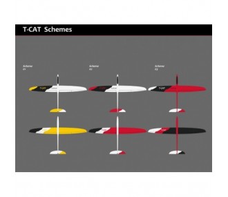 T-CAT Vollfaser ca.1.88m weiß/rot & schwarz RCRCM