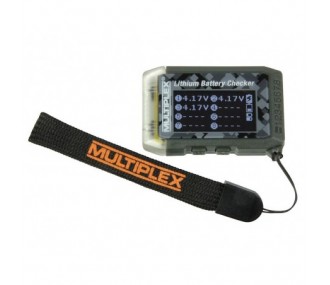 Lithium battery tester with integrated Multiplex locator beep