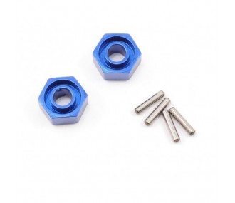 Traxxas hexagone de roue alu bleu x2 1654X
