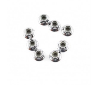 Traxxas ecrous nylstop acier epaules 4mm (8) 3647