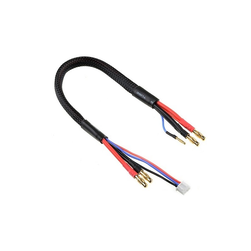 Cordon de charge/equilibrage 14AWG 30cm pour accus 2S prise or 4mm - Corally
