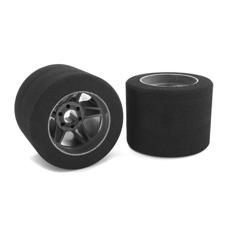 Foam tires 1/8 track electric rear 35sh 72mm on black rims (1 pair) - Corally