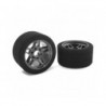 Foam tires 1/8 track electric front 32sh 65mm on black rims (1 pair) - Corally