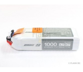 Dualsky ECO S battery, lipo 3S 11.1V 1000mAh 25C jst-bec plug