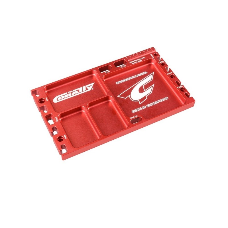 Red aluminum tray - Corally