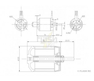 Moteur Brushless DM2831 (208g, 780kv, 700W) Pro-Tronik