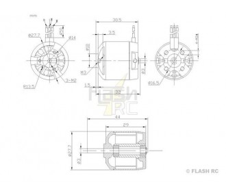 Bürstenloser Motor DM2215 (56g, 1150kv, 160W) Pro-Tronik