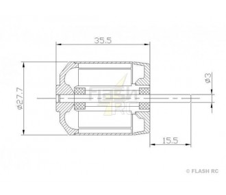 Brushless motor DM2220 (71g, 1500kv, 200W) Pro-Tronik