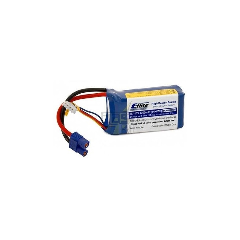 Batterie E-flite lipo 3S 11,1V 1300mAh 20C prise EC3