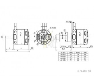 Moteur AXI 2820/8 V2 GOLD LINE (148g, 1500kv, 565W)