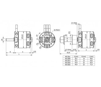 Moteur AXI 2820/12 V2 GOLD LINE (148g, 990kv, 650W)