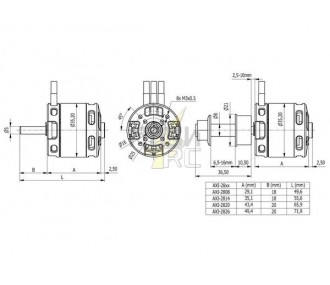 AXI 2826/10 V2 GOLD LINE motor (177g, 920kv, 740W)