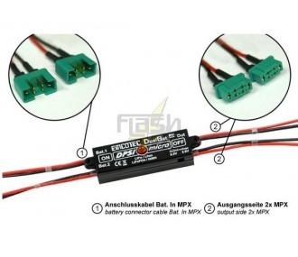 DPSI Micro DualBat 5.9/7.2V Emcotec Dual power supply (MPX/MPX sockets)
