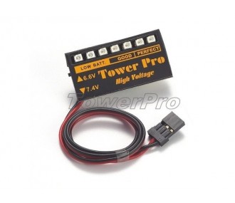 On-board LiFe/Lipo LED voltmeter (6.6V or 7.4V) Towerpro