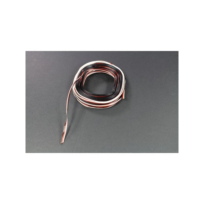 Cable Servo 3 brins 0,08mm² plat type Futaba 5m Muldental