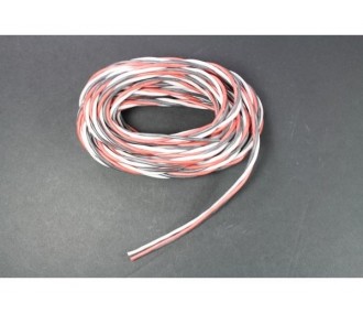 Cable servo 3 hilos EPAIS trenzado Futaba 0,50mm² 5m Silicona Muldental