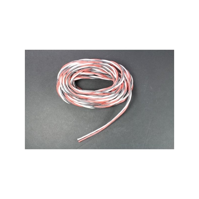 Cable Servo 3 brin EPAIS torsadé Futaba 0,50mm² 5m Silicone Muldental