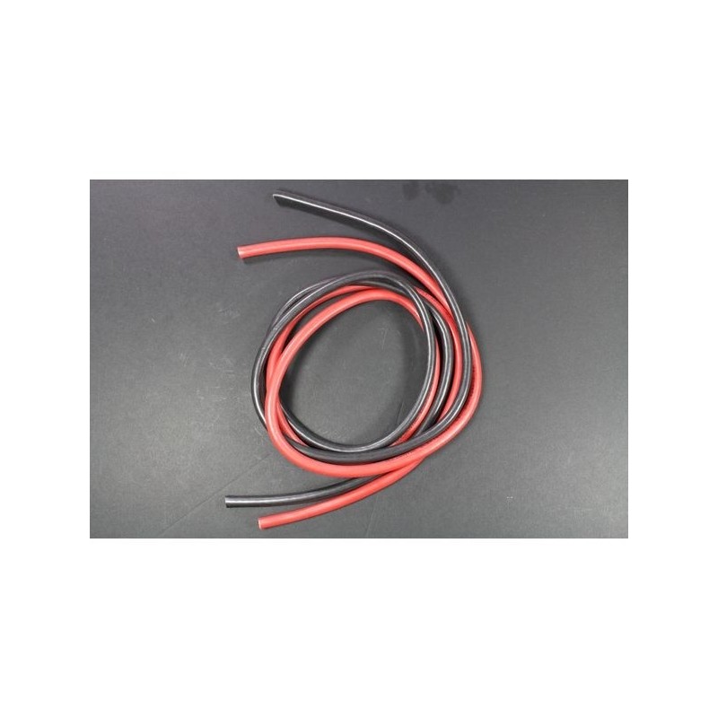 Cable souple silicone cuivre 10,0mm² 2x1m R+N Muldental