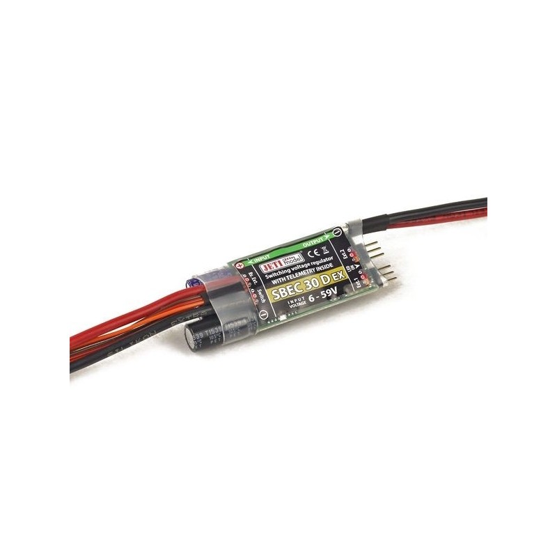 Switch Bec 8.2A - 5/8.4V - Jeti SBEC 30 D EX

This is a technical product name, and it does not require translation as the terms are mostly universal and refer to specific product specifications. However, if you want an English version for clarity, it cou