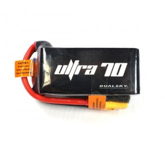 Batería Dualsky Ultra70, lipo 4S 14.8V 1300mAh 70C toma XT60