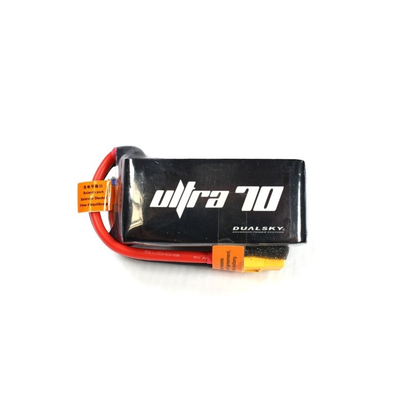 Batterie Dualsky Ultra70, lipo 4S 14.8V 1300mAh 70C prise XT60