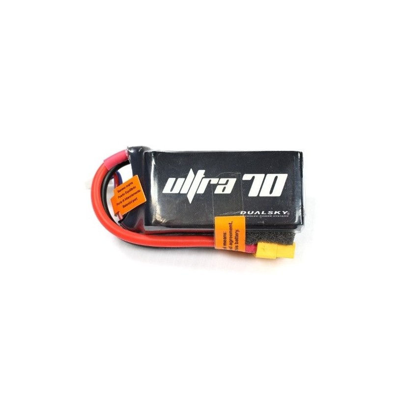 Dualsky Ultra70 battery, lipo 3S 11.1V 1300mAh 70C XT60 socket