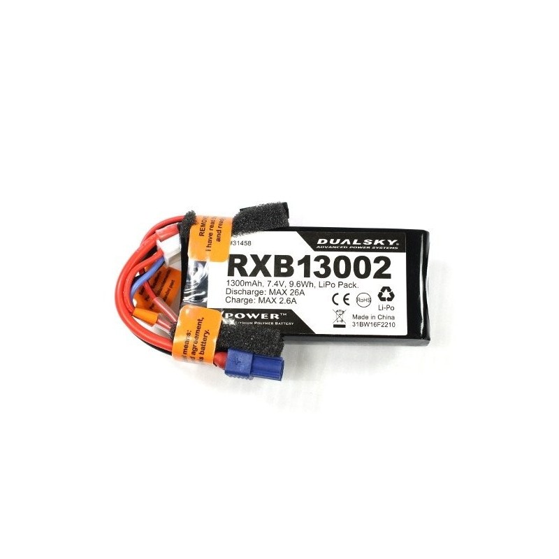 Batería Lipo 2S 7.4V 1300mAh 20C RX Dualsky