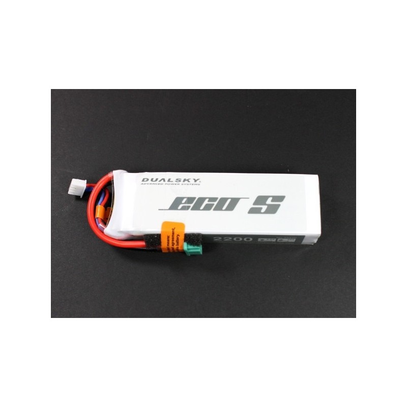 Dualsky ECO S battery, lipo 3S 11.1V 2200mAh 25C MPX socket