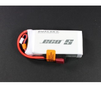 Dualsky ECO S battery, lipo 3S 11.1V 1300mAh 25C socket