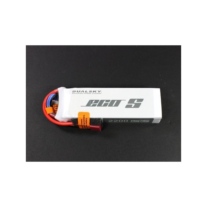 Batería Dualsky ECO S, toma lipo 3S 11.1V 2200mAh 25C